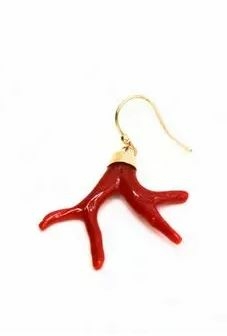 Boucles d'oreilles corail rouge